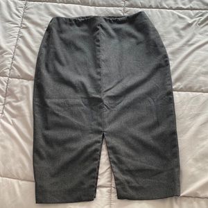 Grey pencil skirt with slit details
